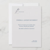 Civil Ceremony Registry Wedding Announcement Einladung (Vorderseite)