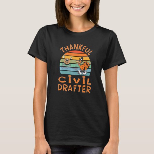 Civil Drafter Job Thanksgiving T-Shirt (Vorderseite)