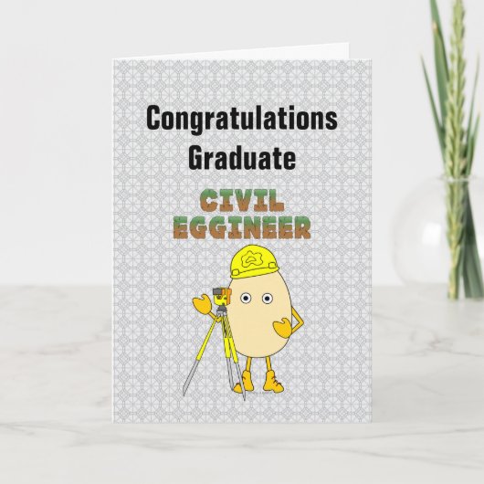 Civil Eggineer Engineer Graduation Card Dankeskarte (Vorderseite)
