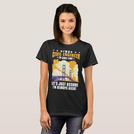 Civil Engineer Bridge Builder Engineering Student T-Shirt (Vorne ganz)
