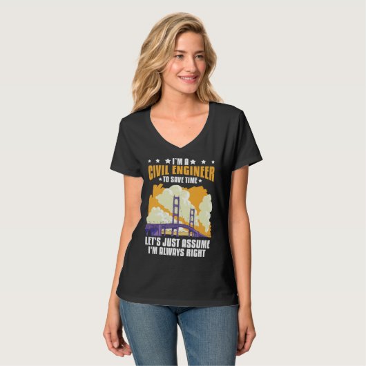 Civil Engineer Bridge Builder Engineering Student T-Shirt (Vorderseite Vollansicht)