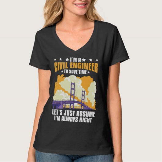 Civil Engineer Bridge Builder Engineering Student T-Shirt (Vorderseite)