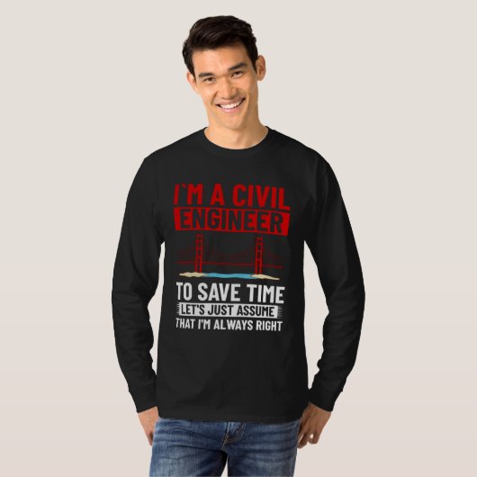 Civil Engineer Bridge Builder Engineering Student T-Shirt (Vorne ganz)