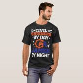 Civil Engineer By Day Gamer By Night Engineering B T-Shirt (Vorne ganz)