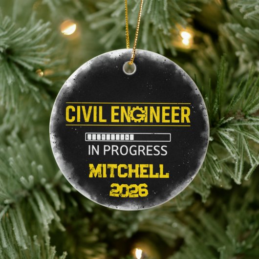 Civil Engineer In Progress Keramik Ornament (Baum)