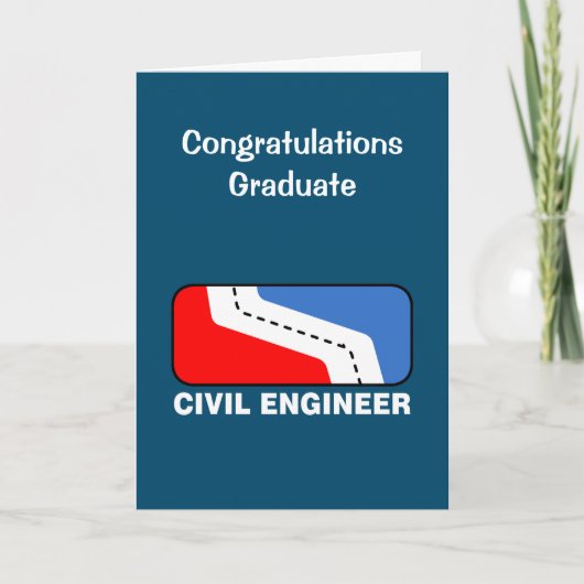 Civil Engineer League Graduation card Dankeskarte (Vorderseite)