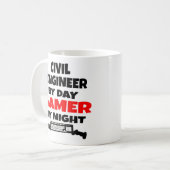 Civil Engineer Loves Playing Video Games Kaffeetasse (Vorderseite Links)