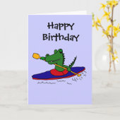 CJ - Funny Gator Kayaking Karte (Gelbe Blume)