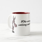 CJ-, störrische Maultier-Tasse Zweifarbige Tasse (Vorderseite Links)