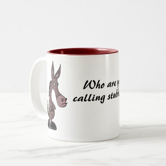 CJ-, störrische Maultier-Tasse Zweifarbige Tasse (Vorderseite Links)