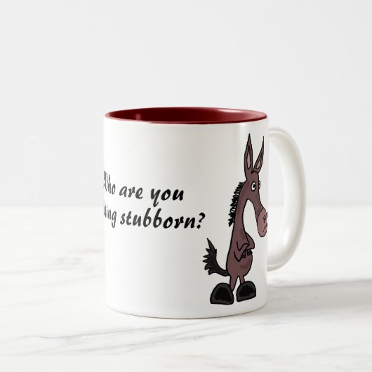 CJ-, störrische Maultier-Tasse Zweifarbige Tasse (VorderseiteRechts)