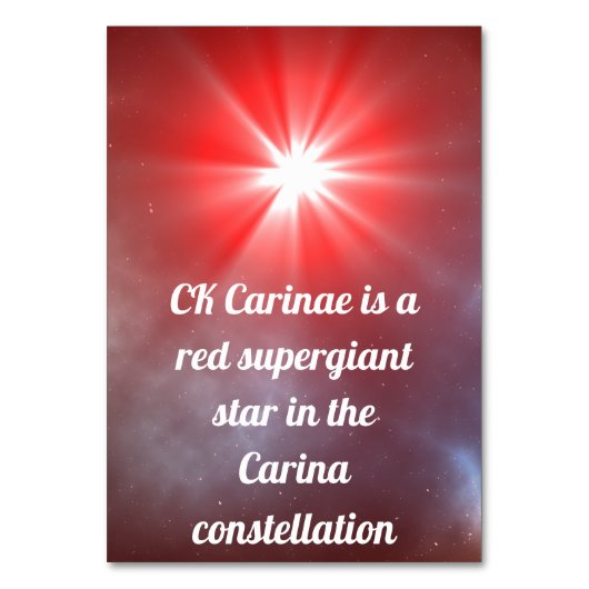 CK Carinae Tischnummer (Rückseite)