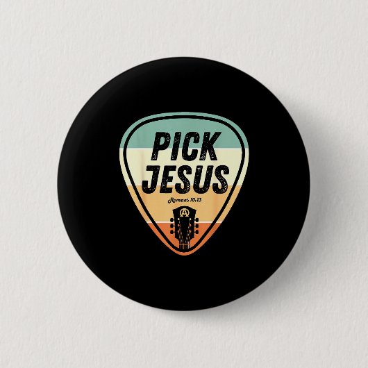 Ck Jesus Shirt Funny Christian Music Guitar Ck Men Button (Vorderseite)