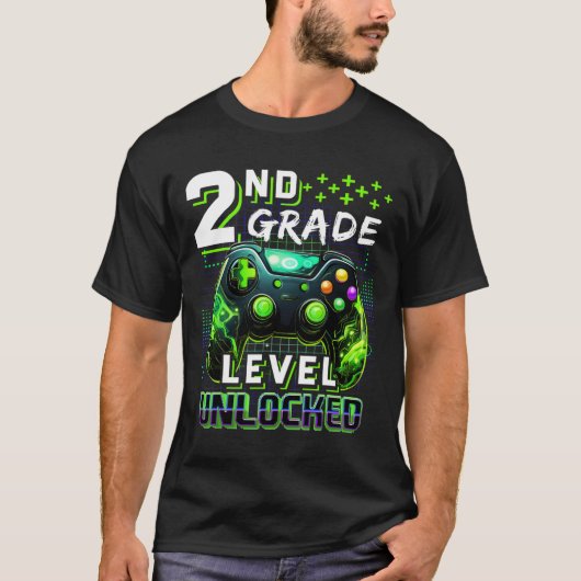 Ck To School 2nd Grade Boys Gamer First Day School T-Shirt (Vorderseite)