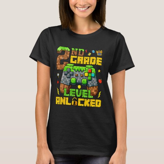 Ck To School 2nd Grade Gamer First Day Second Grad T-Shirt (Vorderseite)