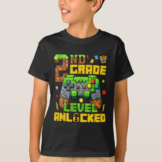 Ck To School 2nd Grade Gamer First Day Second Grad T-Shirt (Vorderseite)