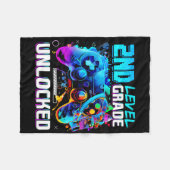 Ck To School 2nd Grade Level Unlocked Gamer Kids B Fleecedecke (Vorderseite (Horizontal))