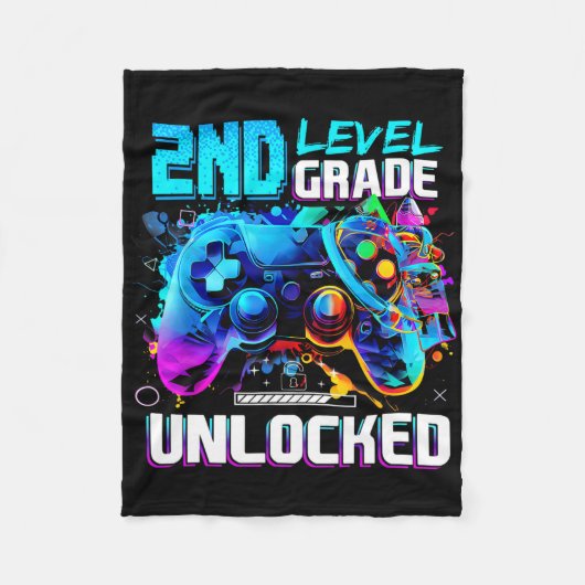 Ck To School 2nd Grade Level Unlocked Gamer Kids B Fleecedecke (Vorderseite)
