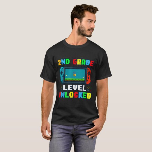 Ck To School 2nd Grade Level Unlocked Gamer Kids B T-Shirt (Vorne ganz)