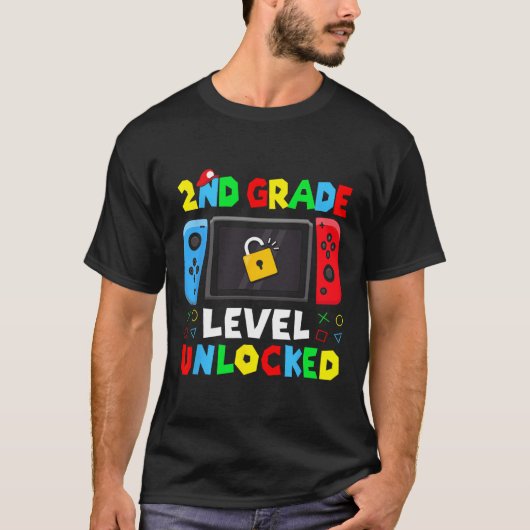 Ck To School 2nd Grade Level Unlocked Gamer Kids B T-Shirt (Vorderseite)