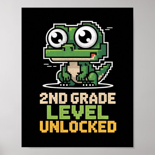 Ck To School 2nd Grade Lizard Gamer Second Level U Poster (Vorne)