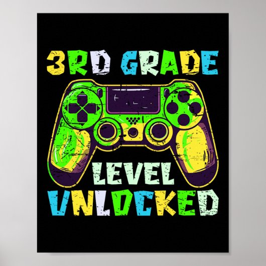 Ck To School 3rd Grade Boys Gamer First Day Third Poster (Vorne)