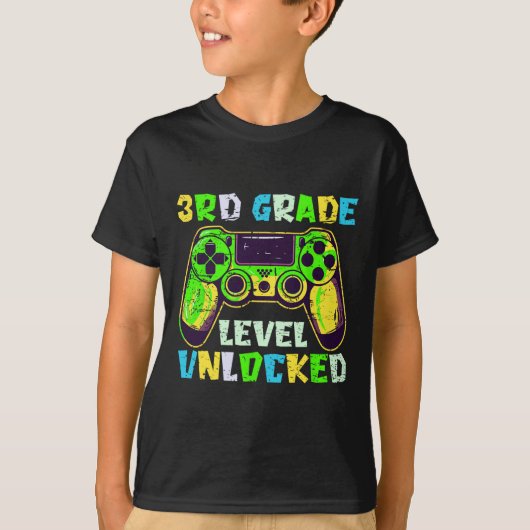 Ck To School 3rd Grade Boys Gamer First Day Third  T-Shirt (Vorderseite)