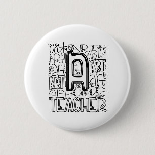 Ck to School Art Teacher Typografie Button