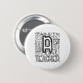 Ck to School Art Teacher Typografie Button (Vorne & Hinten)