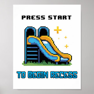 Ck to School Funny Gamer for Boys Girls Kinder Pre Poster