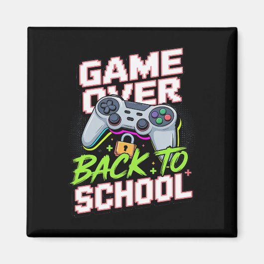 Ck To School Gamer Controller Cool Funny Video Pun Magnet (Vorne)