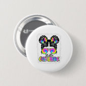 Ck to School Hello 6th Grade Niedlich Messy Bun Kr Button (Vorne & Hinten)