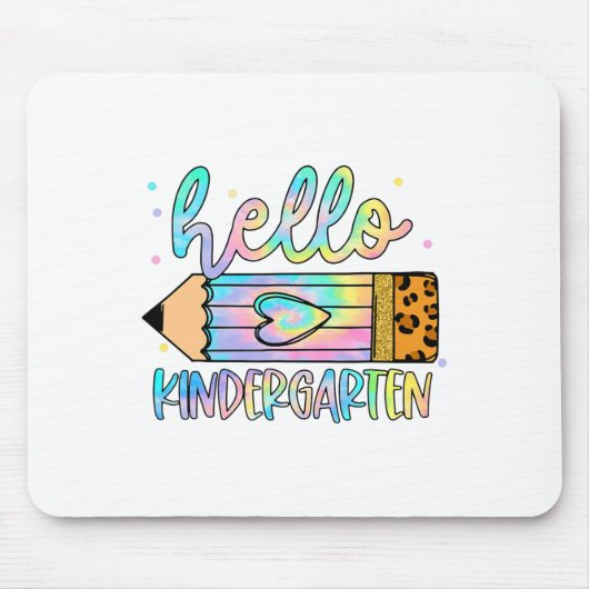 Ck To School Hello Kindergarten Leopard Gefärbte K Mousepad (Vorne)