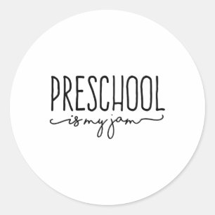 Ck to School Preschool is my Jam Pre-k Teachers St Runder Aufkleber