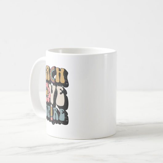Ck to School Teach Liebe Inspirierte Retro Teacher Kaffeetasse (Vorderseite Links)