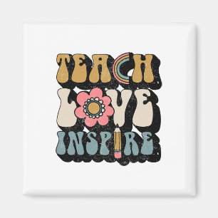 Ck to School Teach Liebe Inspirierte Retro Teacher Magnet