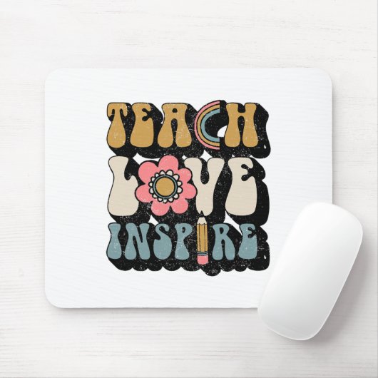 Ck to School Teach Liebe Inspirierte Retro Teacher Mousepad (Mit Mouse)