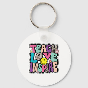 Ck to School Teach Liebe Inspirierte Retro Teacher Schlüsselanhänger