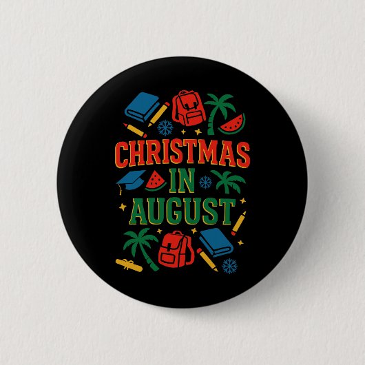 Ck to School Xmas Palm Tree Abschluss Weihnachten Button (Vorderseite)