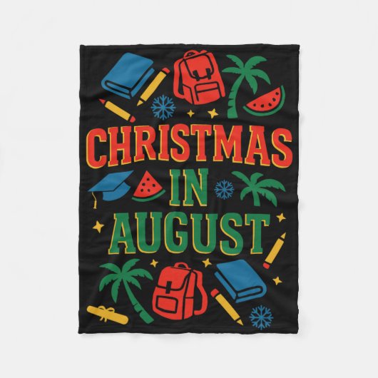 Ck to School Xmas Palm Tree Abschluss Weihnachten Fleecedecke (Vorderseite)