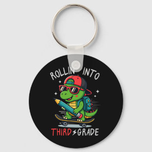 Ck Zur Schule Rollt In Die 3. Klasse T-Rex Skatebo Schlüsselanhänger