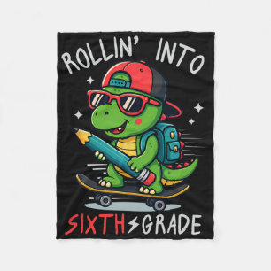 Ck Zur Schule Rollt In Die 6. Klasse T-Rex Skatebo Fleecedecke