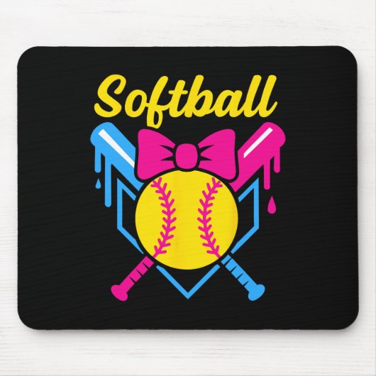 Ck Zur Schule Softll Spieler Eis+creme Softll Trop Mousepad (Vorne)