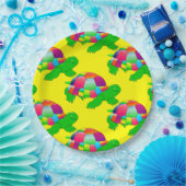 CKC Litze Glasschildkröte, Gelb-Papier-Party-Telle Pappteller (Party)