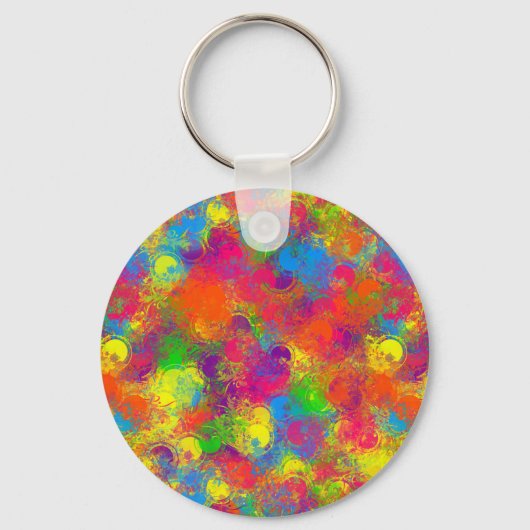 CKC Paint Can Florals Round Schlüsselanhänger (Vorderseite)