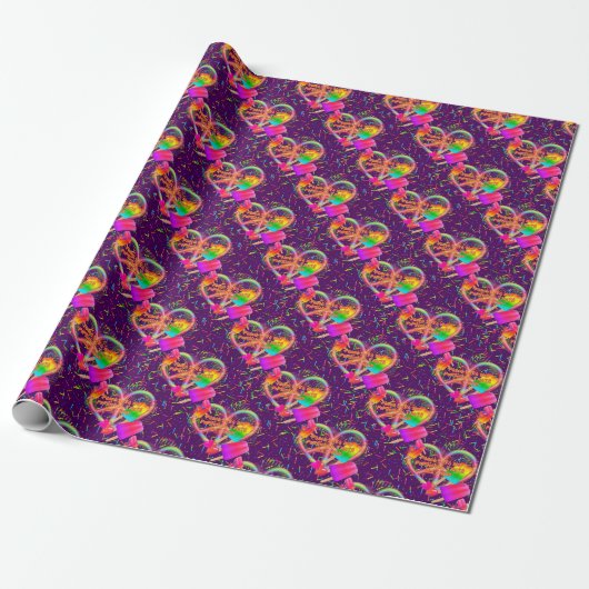 CKC-Peace, Liebe und Popsicle, Lila Geschenkwrap Geschenkpapier (Ungerollt)
