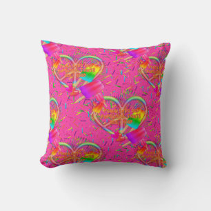 CKC-Peace, Liebe und Popsicle's-Pink Sq Kissen