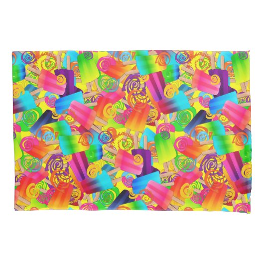 CKC Popsicle Wirbel, Gelb-PILLOW CASE SET Kissenbezug (Vorderseite-Links)