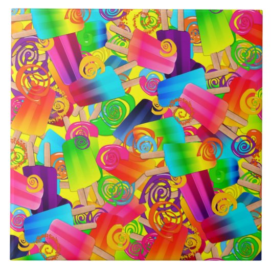 CKC Popsicle Wirbel Gelbe-Quadrat TILE L Fliese (Vorderseite)