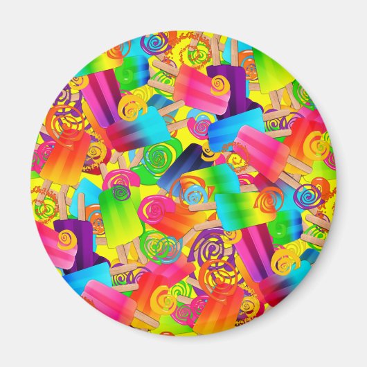 CKC Popsicle Wirbel Gelbe RUNDE MAGNET (Vorne)